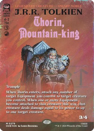Thorin, Mountain-king (Borderless) (Surge Foil)  [Foil]  (HOB-279) - [The Hobbit] - Trinity Hobby