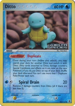 Ditto (Squirtle) (Delta Species Stamped) - (064/113) Reverse Holofoil [Miscellaneous Cards & Products] - Trinity Hobby