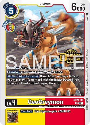 GeoGreymon (Welcome Tamers Pack Vol.2) (ST24-05) - [Starter Deck 24: Data Squad Release Event Cards] Foil