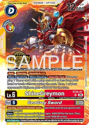ShineGreymon // GeoGrey Sword (Welcome Tamers Pack Vol.2) (ST24-07) - [Starter Deck 24: Data Squad Release Event Cards] Foil