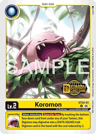 Koromon (Welcome Tamers Pack Vol.2) (ST24-01) - [Starter Deck 24: Data Squad Release Event Cards] Foil