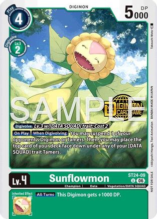 Sunflowmon (Welcome Tamers Pack Vol.2) (ST24-09) - [Starter Deck 24: Data Squad Release Event Cards] Foil