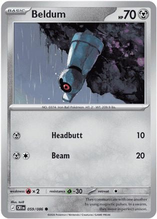 Beldum - (059/null) Reverse Holofoil [ME04 Chaos Rising]