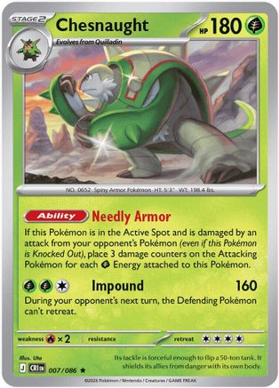 Chesnaught - (007/null) Reverse Holofoil [ME04 Chaos Rising]