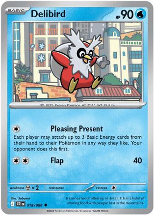 Delibird - (018/null) Reverse Holofoil [ME04 Chaos Rising]