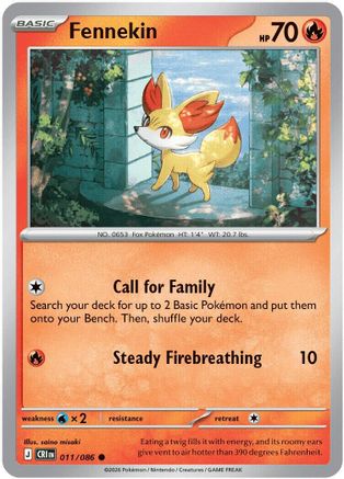 Fennekin - (011/null) Reverse Holofoil [ME04 Chaos Rising]