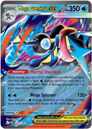 Mega Greninja ex - (022/086) Holofoil [ME04 Chaos Rising]