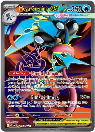 Mega Greninja ex - (100/086) Holofoil [ME04 Chaos Rising]