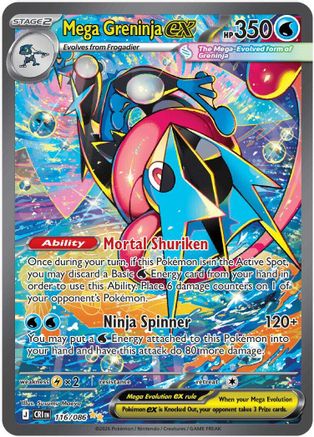Mega Greninja ex - (116/086) Holofoil [ME04 Chaos Rising]