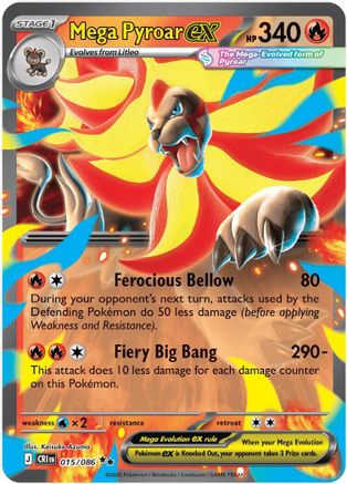 Mega Pyroar ex - (015/086) Holofoil [ME04 Chaos Rising] - Trinity Hobby