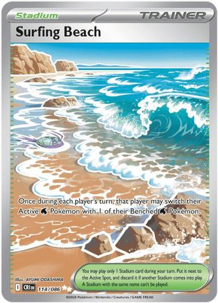 Surfing Beach - (114/null) Holofoil [ME04 Chaos Rising]