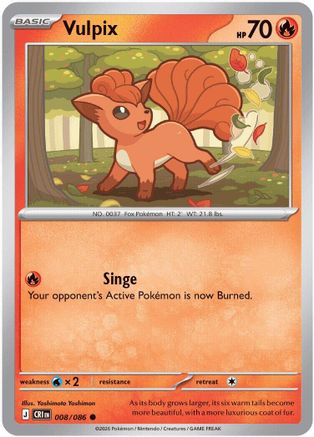Vulpix - (008/null) Reverse Holofoil [ME04 Chaos Rising]