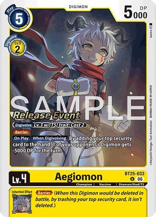Aegiomon (BT25-033) - [Dual Revolution Release Event Cards] Foil