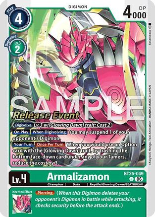 Armalizamon (BT25-049) - [Dual Revolution Release Event Cards] Foil