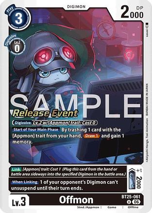 Offmon (BT25-061) - [Dual Revolution Release Event Cards] Foil