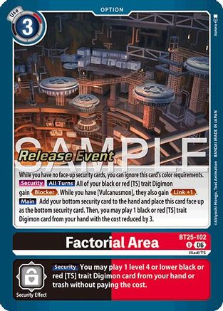 Factorial Area (BT25-102) - [Dual Revolution Release Event Cards] Foil
