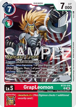 GrapLeomon (BT25-016) - [Dual Revolution Release Event Cards] Foil