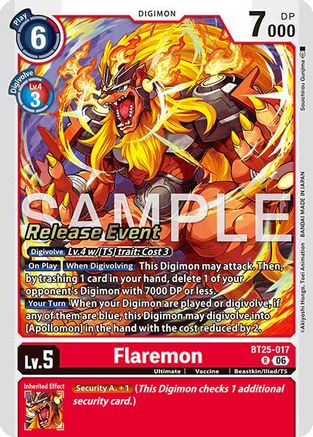 Flaremon (BT25-017) - [Dual Revolution Release Event Cards] Foil
