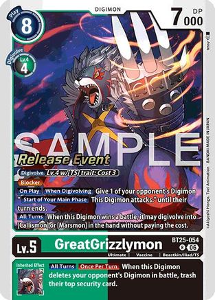 GreatGrizzlymon (BT25-054) - [Dual Revolution Release Event Cards] Foil