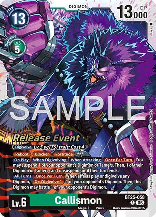 Callismon (BT25-058) - [Dual Revolution Release Event Cards] Foil