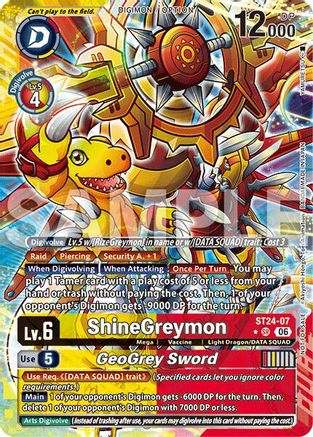 ShineGreymon // GeoGrey Sword (Dual Revolution Release Event Winner) (ST24-07) - [Dual Revolution Release Event Cards] Foil