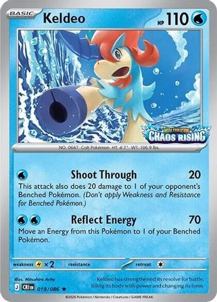 Keldeo (Chaos Rising Stamped) - (019/086) Holofoil [Miscellaneous Cards & Products]