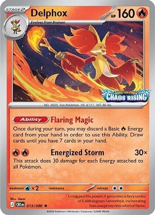 Delphox (Chaos Rising Stamped) - (013/086) Holofoil [Miscellaneous Cards & Products]