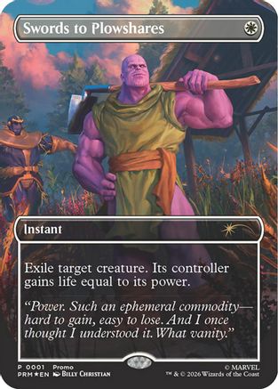 Swords to Plowshares (Borderless) (Magazine Insert)  [Foil]  (MEDIA-001) - [Media Promos]