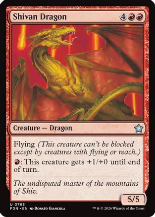 Shivan Dragon (0763)  (FDN-763) - [Foundations]