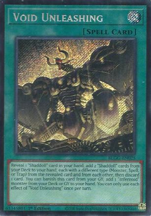 Void Unleashing [BLGG-EN025] - Battles of Legend: Glorious Gallery 1st Edition - Secret Rare