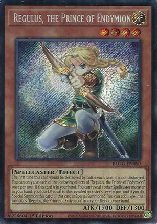 Regulus, the Prince of Endymion [BLGG-EN050] - Battles of Legend: Glorious Gallery 1st Edition - Secret Rare