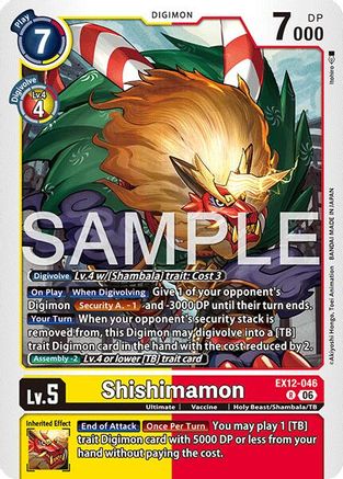 Shishimamon (EX12-011) - [Digital World Shambala] Foil
