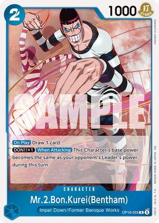Mr.2.Bon.Kurei(Bentham) (055) (OP16-055) - [The Time of Battle] Foil