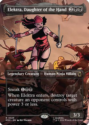 Elektra, Daughter of the Hand (Borderless)  [Foil]  (MSH-326) - [Marvel Super Heroes]