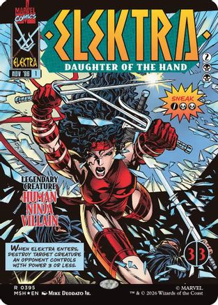 Elektra, Daughter of the Hand (Borderless) (395)  [Foil]  (MSH-395) - [Marvel Super Heroes]