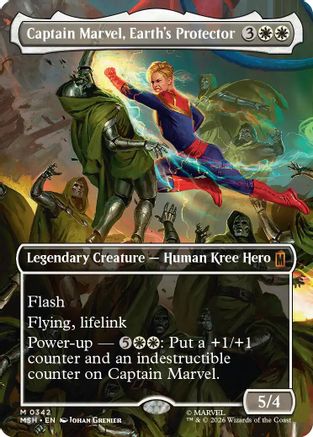 Captain Marvel, Earth's Protector (Borderless) (0342)  [Foil]  (MSH-342) - [Marvel Super Heroes]