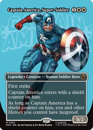 Captain America, Super-Soldier (Borderless) (0352)  [Foil]  (MSH-352) - [Marvel Super Heroes]