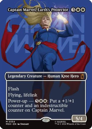 Captain Marvel, Earth's Protector (Borderless) (0354)  [Foil]  (MSH-354) - [Marvel Super Heroes]