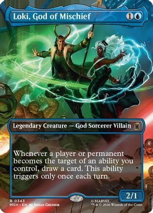 Loki, God of Mischief (Borderless)  [Foil]  (MSH-343) - [Marvel Super Heroes]