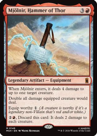 Mjolnir, Hammer of Thor  [Foil]  (MSH-146) - [Marvel Super Heroes]