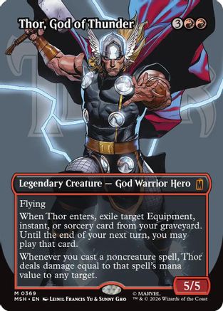 Thor, God of Thunder (Borderless) (0369)  (MSH-369) - [Marvel Super Heroes]