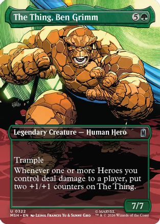 The Thing, Ben Grimm (Borderless)  [Foil]  (MSH-322) - [Marvel Super Heroes]