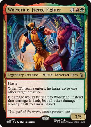 Wolverine, Fierce Fighter  [Foil]  (MSH-240) - [Marvel Super Heroes]