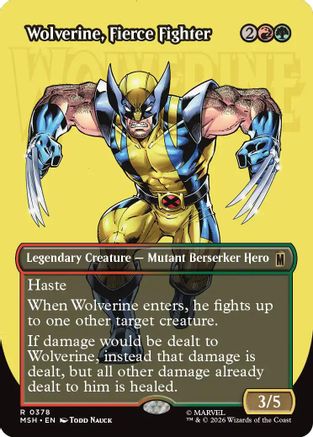 Wolverine, Fierce Fighter (Borderless)  [Foil]  (MSH-378) - [Marvel Super Heroes]