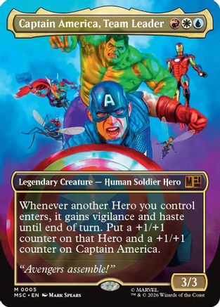 Captain America, Team Leader (Borderless)  (MSC-005) - [Commander: Marvel Super Heroes]