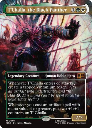 T'Challa, the Black Panther (Borderless)  [Foil]  (MSC-007) - [Commander: Marvel Super Heroes]