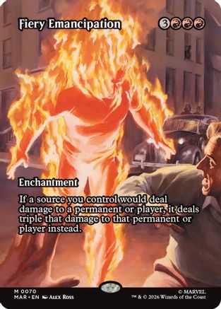 Fiery Emancipation (Borderless)  (MAR-070) - [Marvel Universe Eternal-Legal]