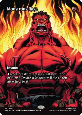 Monstrous Rage (Borderless)  [Foil]  (MAR-072) - [Marvel Universe Eternal-Legal]