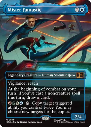 Mister Fantastic (Borderless) (Surge Foil)  [Foil]  (MSC-876) - [Commander: Marvel Super Heroes]