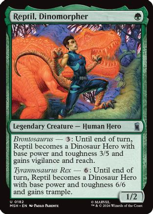 Reptil, Dinomorpher  [Foil]  (MSH-182) - [Marvel Super Heroes]